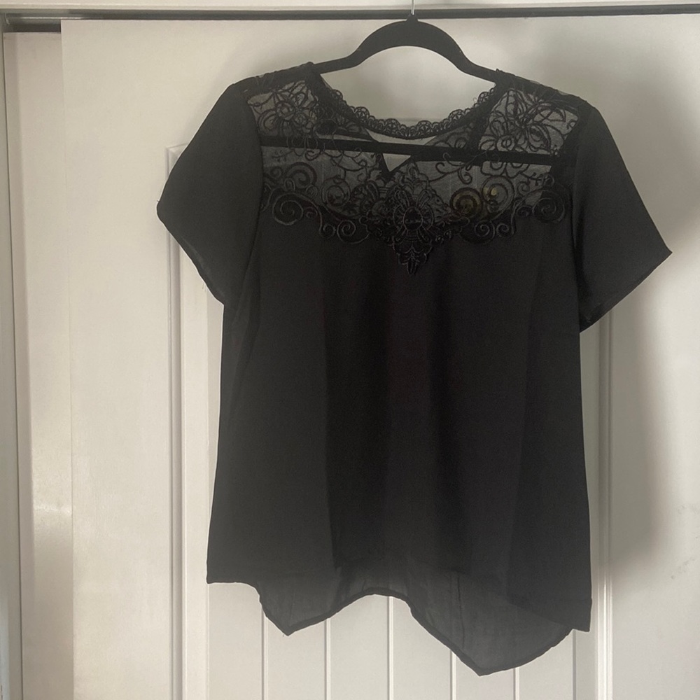 Brand new black lace blouse